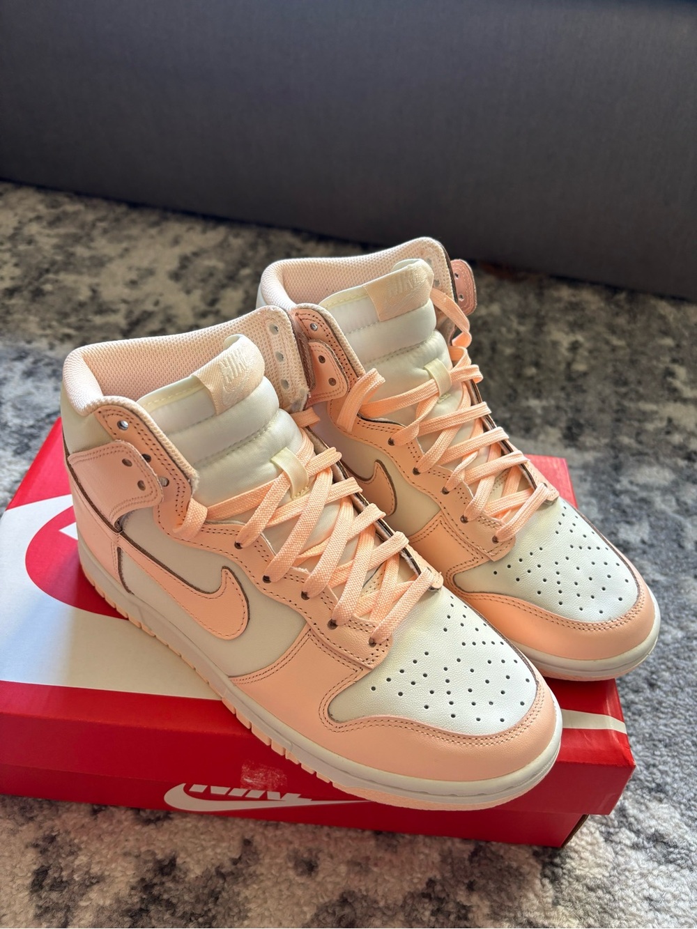 Nike Women’s High-Top Sneakers in Peach and Cream